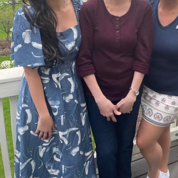 A NEW DAY BACKLESS DRESS SIZE XS BLUE AND WHITE - Picture 5 of 5